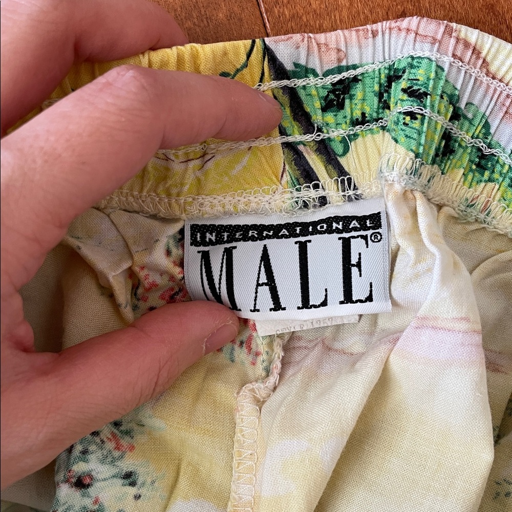 Tropical Print Yellow Shorts - Picture 5 of 6
